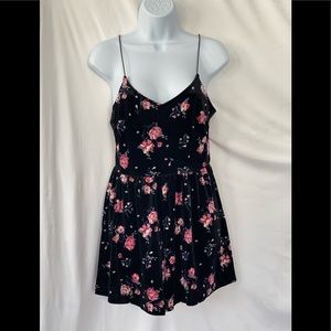H&M Divided Velvet Floral Romper